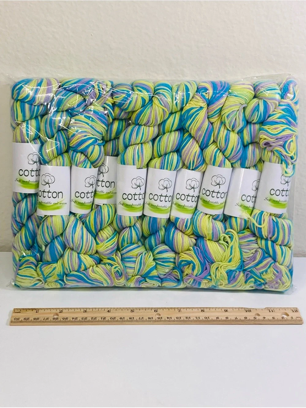 10 NEW (~500g total, ~50g ea.) 100% Cotton Variegated Hanks in Ultraviolet